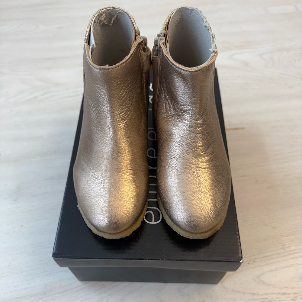 EMILE ET IDA IDA ANKLE BOOTS GOLD  Size 28 NWT